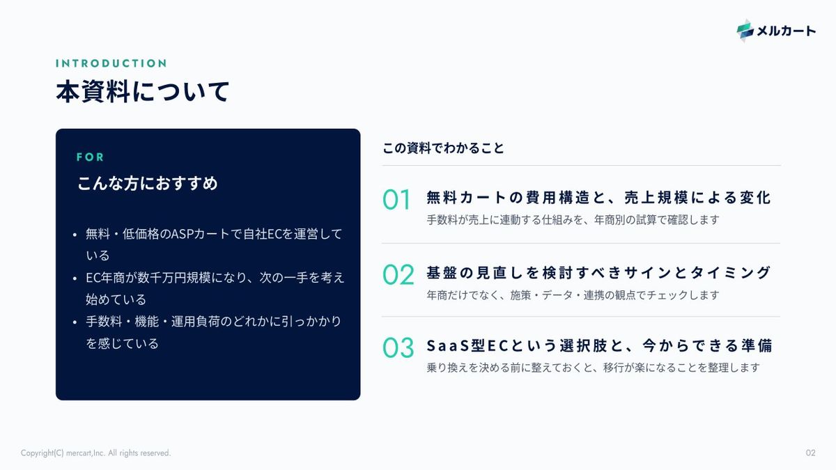 本資料について:この資料でわかることと、こんな方におすすめ